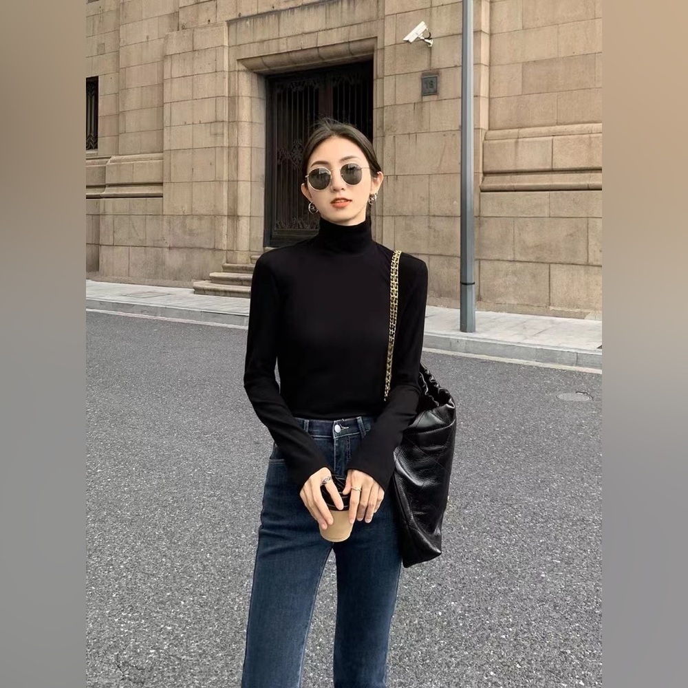 NWT - Women Black Long-Sleeve Turtleneck Bodysuit Size S
